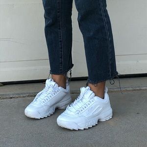 FILA Disruptor II Premium All White Shoes